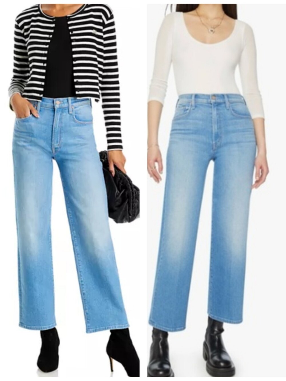 Mother The Rambler High Rise Ankle Straight Leg Flare Jeans Going Dutch Zipup